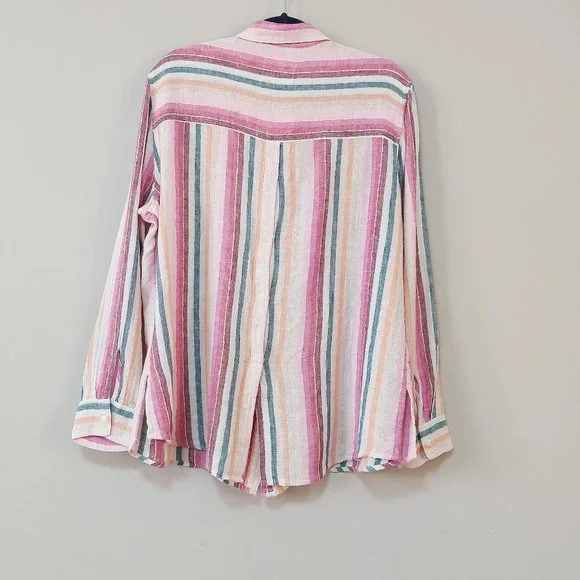 Colorful Striped Button-Up Shirt - Picture 2 of 12